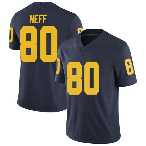 Hunter Neff Michigan Wolverines Men's NCAA #80 Navy Limited Brand Jordan College Stitched Football Jersey WLO3754JG